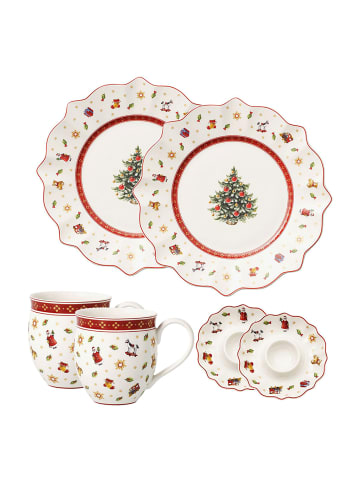 Villeroy & Boch Frühstücks- Set weiss Streumotiv Toy's Delight in rot|weiß