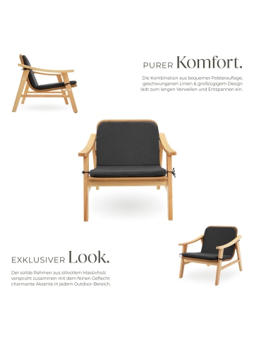 tectake Rattan Stuhl Treviso 69 x 76 x 69,5 cm, natur