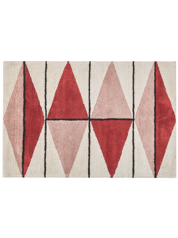 Beliani Kurzflor PURNIA in Bunt/Schwarz/Rot - (W) 160 x (H) 1 x (L) 230 cm