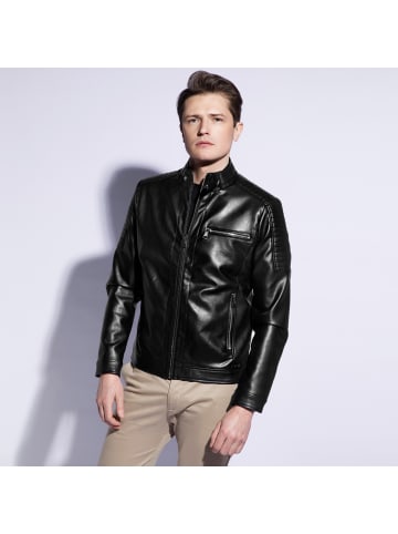 Wittchen Stylish eco leather jacket, man in Black