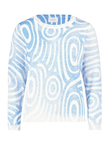 CARTOON Strickpullover mit Rundhalsausschnitt in Blau/Weiß