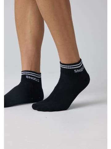 SNOCKS Retro Sneaker Socken aus Bio-Baumwolle Schwarz (Streifen) 4 Paar