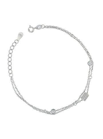 Adeliás Damen Armband aus 925 Silber mit Zirkonia 17+3 cm in silber