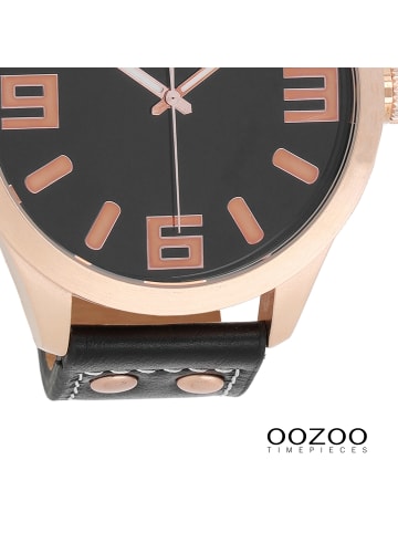 Oozoo Analog-Armbanduhr Oozoo Timepieces schwarz extra groß (ca. 51mm)