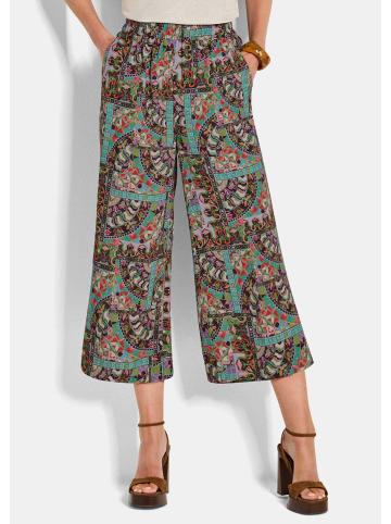 GOLDNER Kurzgröße: Jerseyhose mit Patchwork-Druck in bunt / gemustert