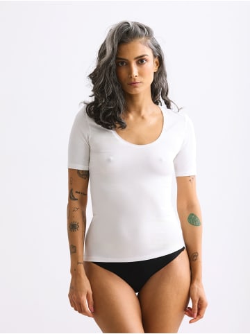 Erlich Textil  LIGHT TOUCH tiefausgeschnittenes T-SHIRT IM 2er PACK in ecru