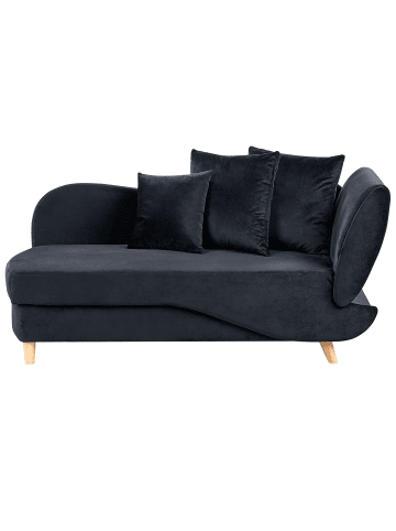 Beliani Chaiselongue MERI in Schwarz/Braun - (W) 155 x (H) 76 x (L) 69 cm