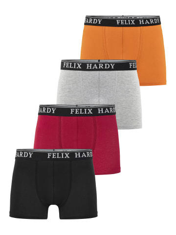 Felix Hardy Boxershorts in Schwarz-Rot-Hellgrau-Orange
