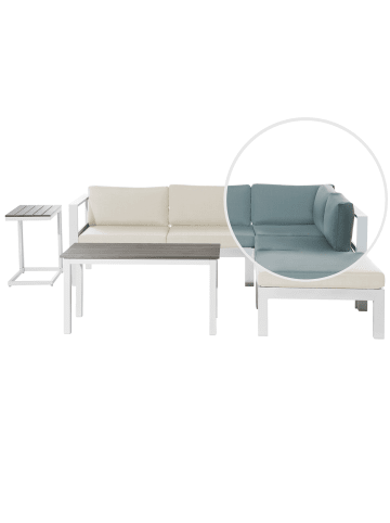 Beliani 5-tlg Sitzgruppe MESSINA in Weiß/Beige/Grün