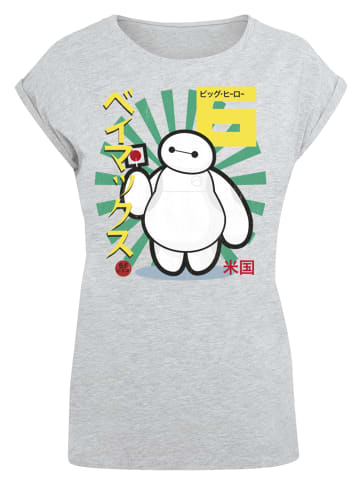 F4NT4STIC Extended Shoulder T-Shirt Big Hero 6 Baymax Lollypop in grau meliert