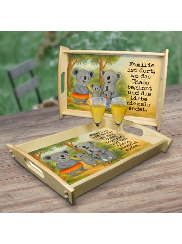 Mr. & Mrs. Panda Tablett Koala Familie Design mit Spruch in Weiß