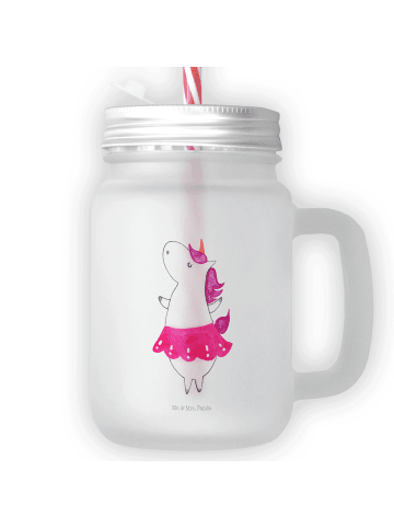 Mr. & Mrs. Panda Trinkglas Mason Jar Einhorn Ballerina ohne Spruch in Transparent