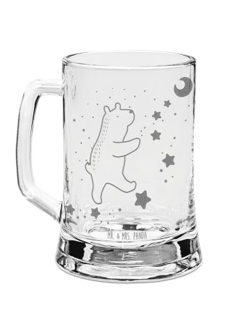 Mr. & Mrs. Panda Gravur Bierkrug Bär Träume ohne Spruch in Transparent