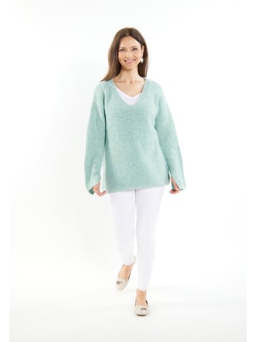 usha WHITE LABEL Damen Strick Pullover in Eismint Melange