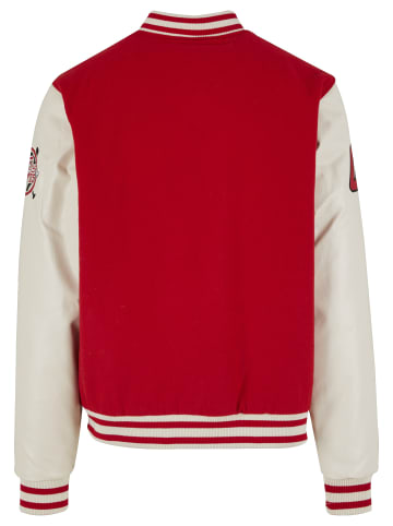 FUBU College Jackets in red/offwhite
