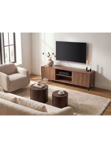 Beliani TV-Schrank COWELL in Braun/Schwarz - (W) 180 x (H) 55 x (L) 40 cm