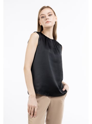 DreiMaster Damen Kurzarmbluse in Schwarz