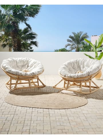 Beliani 4er-Set Schaukelstuhl ORVIETO in Naturfarben/Beige