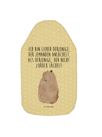 Mr. & Mrs. Panda Wärmflasche Murmeltier mit Spruch in Gelb Pastell