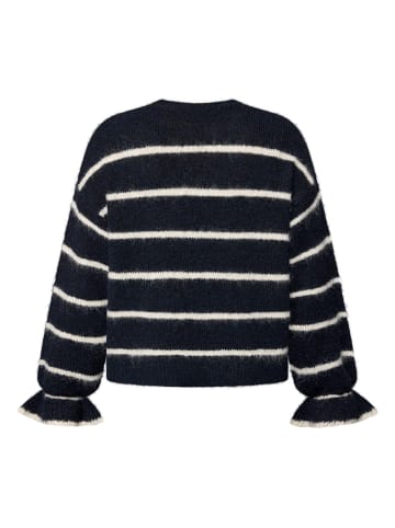 Zero  Pullover gestreift mit Wolle in Patch Dark Blue/Cream