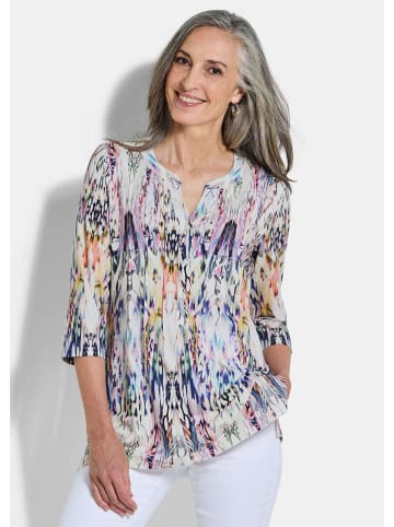 GOLDNER Kurzgröße:  Sommertunika mit Biesen in bunt / gemustert