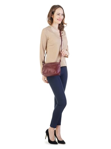 Samantha Look Umhängetasche echt Leder in bordeaux