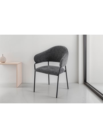 byLiving 2er-Set: Stuhl CURVE in dunkelgrau - B 60, H 86, T 58 cm