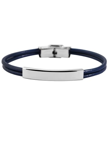 Adeliás Herren Armband aus Edelstahl 21 cm in blau