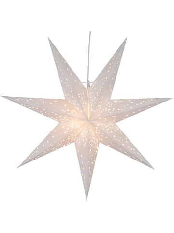 STAR Trading Hängeleuchte Stern Galaxy mit Lochmuster, weiß, Ø 60cm in Silber