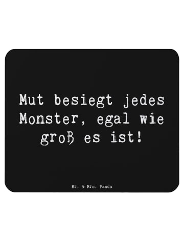 Mr. & Mrs. Panda Maus-Pad Spruch Ängste vor Monstern besiegen mi... in Schwarz
