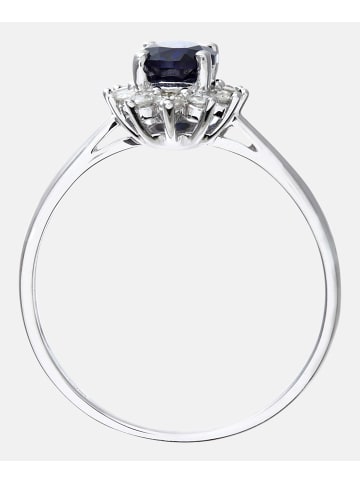 Diamant L'éternel Cluster-Ring aus 375 Weißgold mit Diamant mit Saphir