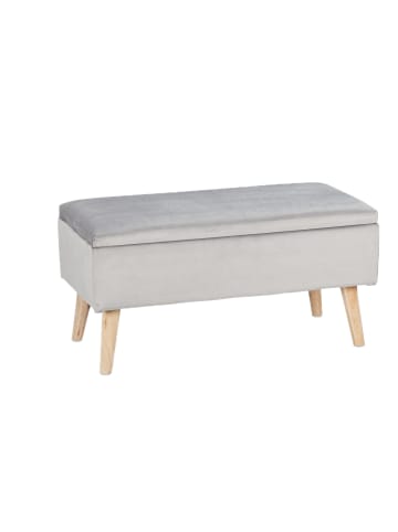 relaxdays Sitzbank in Hellgrau - (B)80 x (H)41 x (T)40 cm