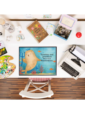 Mr. & Mrs. Panda Schreibunterlage Sternzeichen Wassermann Design... in Weiß