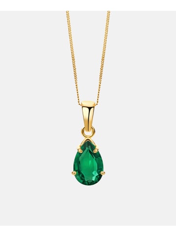 Diamant L'éternel Halskette aus 375 Gelbgold mit Smaragd