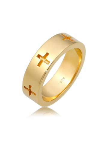 Elli Ring 925 Sterling Silber Kreuz in Gold