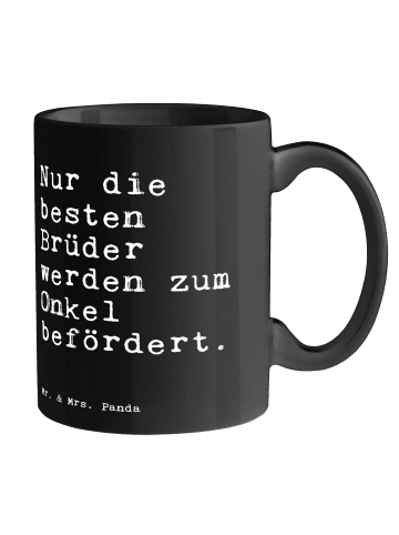 Mr. & Mrs. Panda Trinktasse Nur die besten Brüder... mit Spruch in Schwarz