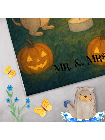 Mr. & Mrs. Panda Frottiertuch Kürbis Maus Design ohne Spruch in Weiß