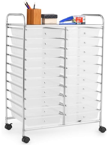 COSTWAY Rollcontainer in Transparent