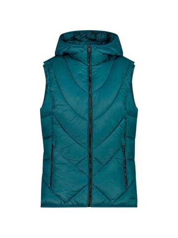 cmp Steppweste Vest fix Hood in Petrol