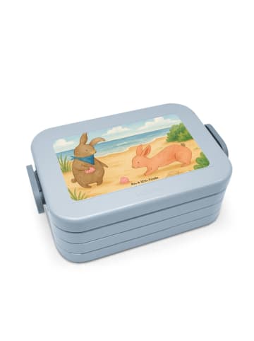 Mr. & Mrs. Panda Lunchbox Hasen Muschel Design ohne Spruch in Blau Pastell