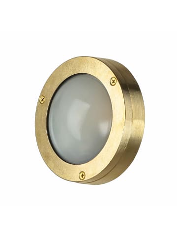 Licht-Erlebnisse Außen Wandlampe Ø 14 x (H)14 cm in MessingMessing
