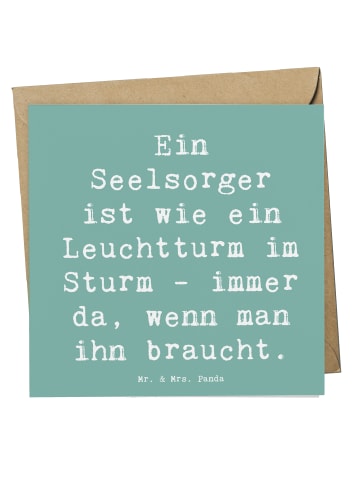 Mr. & Mrs. Panda Einladungskarte Spruch Seelsorger Leuchtturm mi... in Meeresbrise