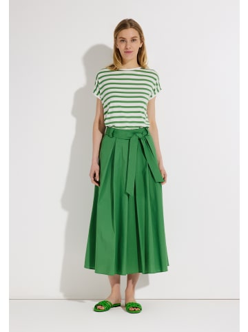 More & More bequemes, softes Kurzarmshirt, gestreift in green/offwhite