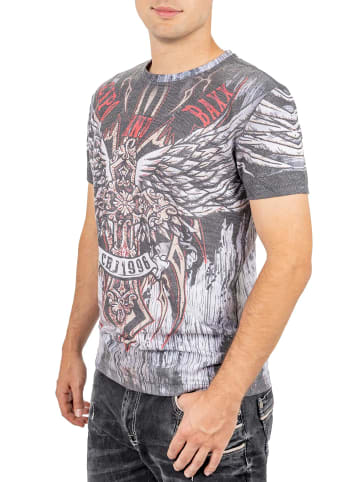 Cipo & Baxx Cipo & Baxx Slim Fit T-Shirt Herren  CT746 Grey S