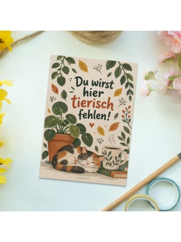 Mr. & Mrs. Panda Postkarte Schreibtischpflanze retro Design mit ... in Weiß