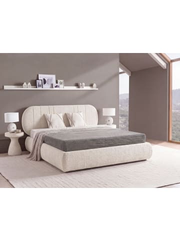 Beliani Doppelbett CAMPAN in Beige - (W) 208 x (H) 94 x (L) 215 cm