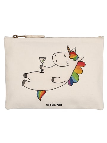 Mr. & Mrs. Panda Kosmetiktasche Einhorn Blümchentail ohne Spruch in Weiß