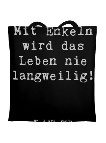 Mr. & Mrs. Panda Tragetasche Enkelkinder Abenteuer mit Spruch in Schwarz