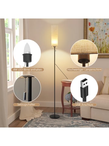 ZMH Stehlampe in weiß Eckig dimmbar B 10.5cm