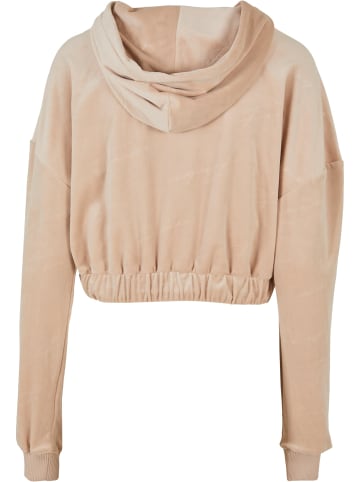 FUBU FUBU Damen FW231-014-1 FUBU Signature Allover Velours Short Hoodie in sand
